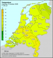 Weerkaart KNMI Temperatuur