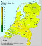 Weerkaart KNMI Temperatuur