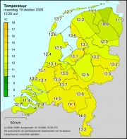 Weerkaart KNMI Temperatuur