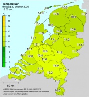 Weerkaart KNMI Temperatuur