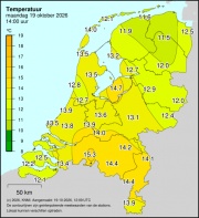 Weerkaart KNMI Temperatuur