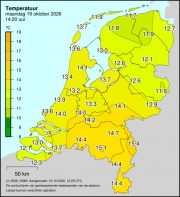Weerkaart KNMI Temperatuur