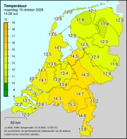 Weerkaart KNMI Temperatuur