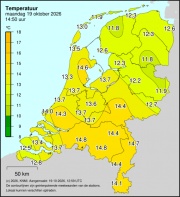 Weerkaart KNMI Temperatuur