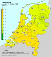 Weerkaart KNMI Temperatuur