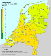 Weerkaart KNMI Temperatuur