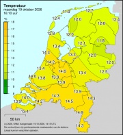 Weerkaart KNMI Temperatuur