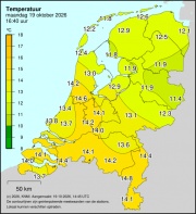 Weerkaart KNMI Temperatuur