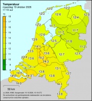 Weerkaart KNMI Temperatuur