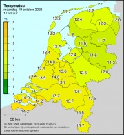 Weerkaart KNMI Temperatuur