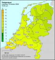 Weerkaart KNMI Temperatuur