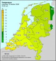 Weerkaart KNMI Temperatuur