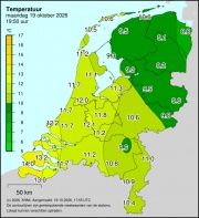 Weerkaart KNMI Temperatuur