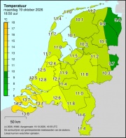 Weerkaart KNMI Temperatuur