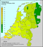 Weerkaart KNMI Temperatuur