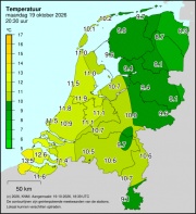 Weerkaart KNMI Temperatuur