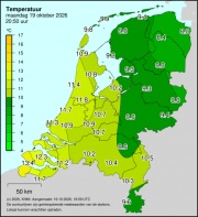 Weerkaart KNMI Temperatuur