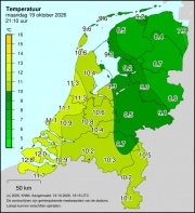 Weerkaart KNMI Temperatuur
