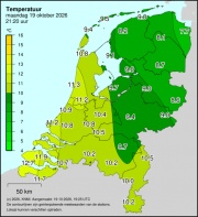 Weerkaart KNMI Temperatuur