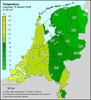 Weerkaart KNMI Temperatuur