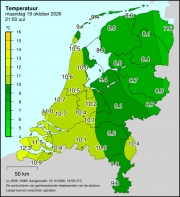 Weerkaart KNMI Temperatuur
