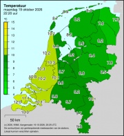 Weerkaart KNMI Temperatuur