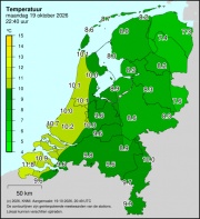 Weerkaart KNMI Temperatuur