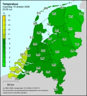 Weerkaart KNMI Temperatuur