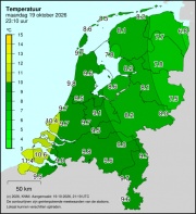 Weerkaart KNMI Temperatuur