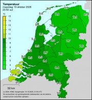 Weerkaart KNMI Temperatuur