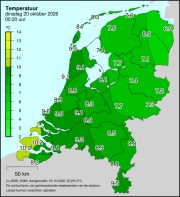 Weerkaart KNMI Temperatuur