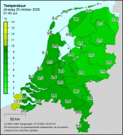 Weerkaart KNMI Temperatuur