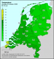 Weerkaart KNMI Temperatuur