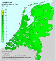 Weerkaart KNMI Temperatuur
