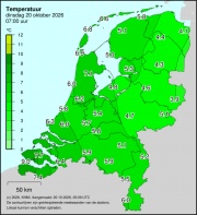 Weerkaart KNMI Temperatuur