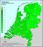 Weerkaart KNMI Temperatuur