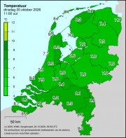 Weerkaart KNMI Temperatuur
