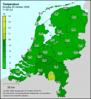 Weerkaart KNMI Temperatuur