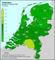 Weerkaart KNMI Temperatuur