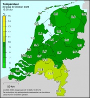 Weerkaart KNMI Temperatuur