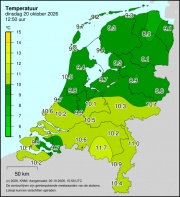 Weerkaart KNMI Temperatuur