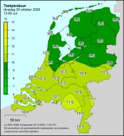 Weerkaart KNMI Temperatuur
