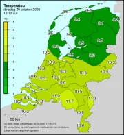 Weerkaart KNMI Temperatuur