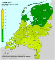 Weerkaart KNMI Temperatuur