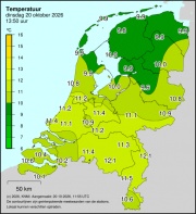 Weerkaart KNMI Temperatuur