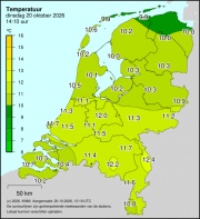 Weerkaart KNMI Temperatuur