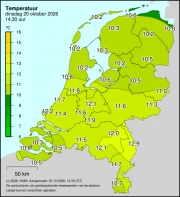 Weerkaart KNMI Temperatuur
