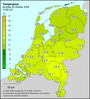 Weerkaart KNMI Temperatuur