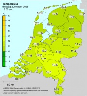 Weerkaart KNMI Temperatuur