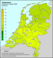 Weerkaart KNMI Temperatuur